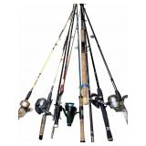 Fishing Rod & Reel Assortment with Paddle