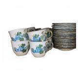 Metlox Poppytrail Sculptured Grape Tea Cups