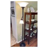 Bronze Torchiere Floor Lamp With Reading Arm