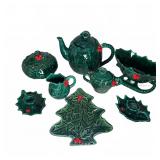 Lefton Christmas Ceramic Holly Berry dishware