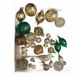 Gold & Green Glass Ornaments