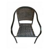 Black Wicker & Metal Armchair