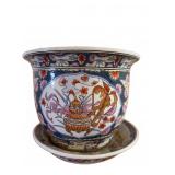 Decorative Ceramic Planter with Saucer