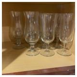 6 & 5 Clear Footed Glasses