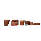 Shelf Lot of Assorted Clay Flower Pots