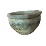 Ceramic XXL Pot with Swirl Motif