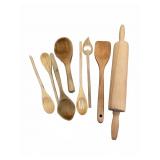 Wooden Kitchen Utensils & Rolling Pin Set