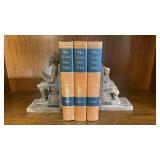 Don Quixote & Sancho Panza Wood Bookends & Books