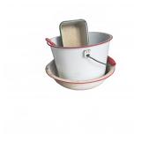 Enamelware Basin, Bowl, Strainer & Pan Set