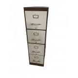 Metal 4-Drawer Office Filing Cabinet Brown/White