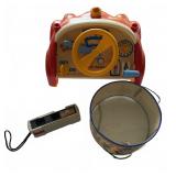Bontempi Drum, Fisher-Price Camera, Steering Toy