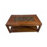 Rectangular Coffee Table With Tile Inlay Top