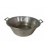 Vintage Large Aluminum Basin with Metal Handles