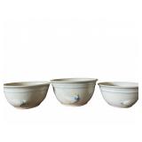 Vintage Mixing Bowls with Embossed Goose Motif