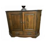 Traditional Wood Corner Cabinet with Drawers