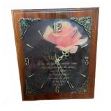 Rose & Poetry Quartz Wall Clock with Gold Trim