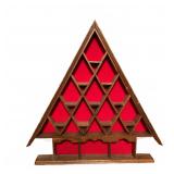 Triangle Wood Curio Display Shelf Red Back