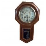 Wooden Wall Clock with Regulator Pendulum