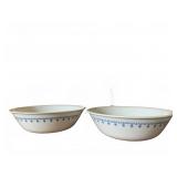 2 Corelle Blue Snowflake Vegetable 8' Bowls