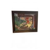 Framed Barn Scene Oil Painting by Laurel Sophie