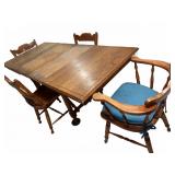 Missouri Furniture Co Oak Dining Table & Chairs