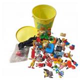 Vintage Plastic Easter Pail & Toy Figures