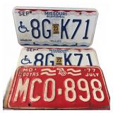 Missouri License Plates 1970s & Bicentennial
