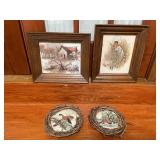 Framed Rural & Duck Art Prints Set