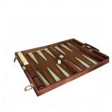 Vintage Faux Leather Backgammon Set