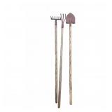 Garden Rake, Cultivator & Shovel Set
