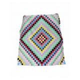 Handmade Vintage Patchwork Diamond Quilt Top