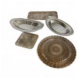 Glass Serving Plates & Metal Trays