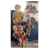 Straw & Fabric Scarecrow Figures