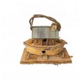 Rustic Wooden Noah's Ark Birdhouse Decor
