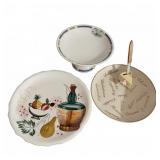 Vintage Cheese Plates & Pedestal Dish Set