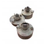 Three Metal Oil Lamp Burners