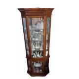 Lighted Wood & Glass Curio Cabinet ONLY