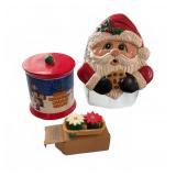 Santa Cookie Jar, Peanuts Canister & Shakers