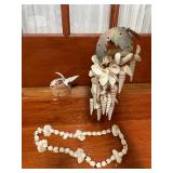 Shell Wind Chime, Necklace & Gull Figurine