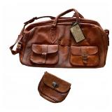 Camel Leather Travel Bag & Yellowstone Coin Purse