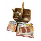 Kitchen Basket With Utensils & Microwave Trays
