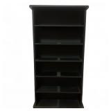 Atlantic Black Wood Media Shelf Unit