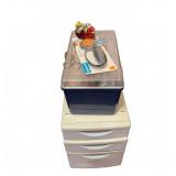 Vanities 3-Drawer Cabinet & Sewing Supplies