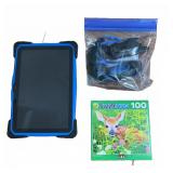 Tablet with Blue Case, Walkie Talkies & Puzzle