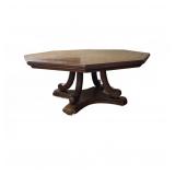 Wood Octagonal Coffee Table with Pedestal Base