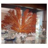 Decorative Coral, Clam Shells & Glass Dolphin