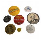 Vintage Humorous & Political Pinback Buttons