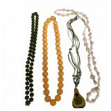 Vintage Bead & Shell Necklaces, 4 Pieces