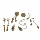 Vintage Gold-Tone Clip-On & Screwback Earrings