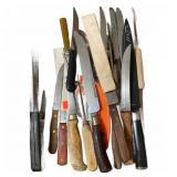 Vintage Mixed Kitchen Knives & Sharpeners